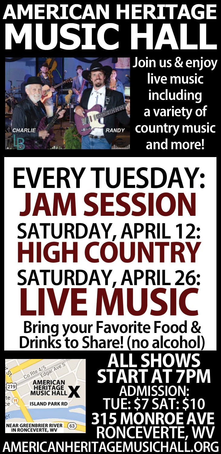 Live Music at American Heritage Music Hall – Hashtag West Virginia Art ...