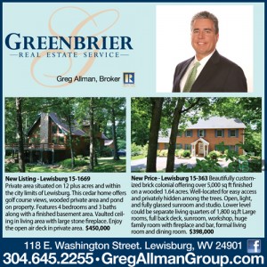 Greenbrier Real Estate w/ Greg Allman. Lewisburg, WV